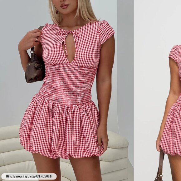 Princess Polly Dresses & Skirts - Ladybug Gingham Mini Dress Red